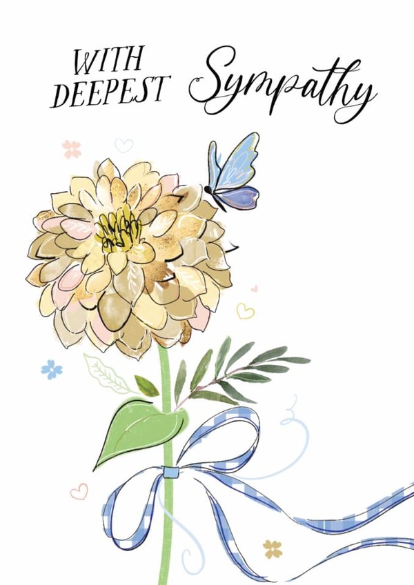 With Deepest Sympathy - flower & butterfly created by Katie Phythian Design
