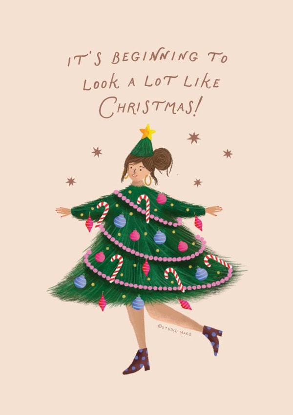 Classic Christmas Card - It's Beginning To Look A Lot Like Christmas! - For Her created by Studio Mads