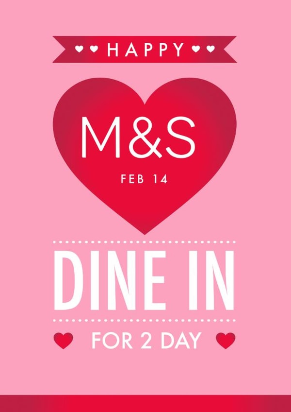 Fun Valentine's Day Card - M&S - Dine In For 2 created by Mrs Best Paper Co.