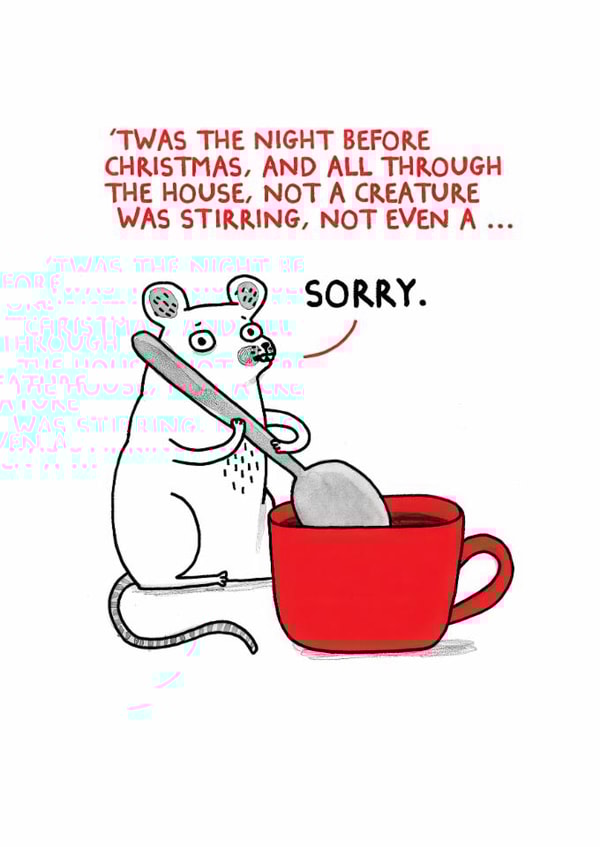 Funny Christmas Card - Stirring Mouse created by Ohh Deer
