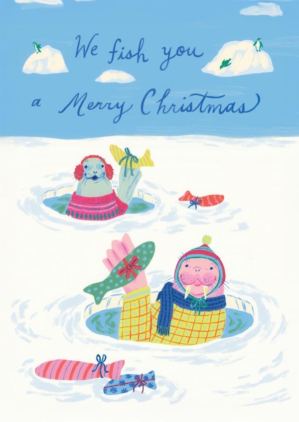 Cute Christmas Card - Arctic Seals created by Ohh Deer