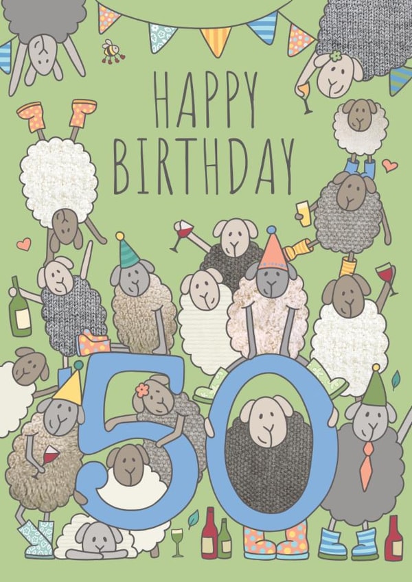 50th Birthday sheep birthday card created by FELLTARN