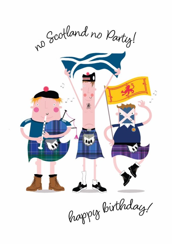 Fun Birthday Card - No Scotland, No Party! - Scottish Supporters created by Pink Pig