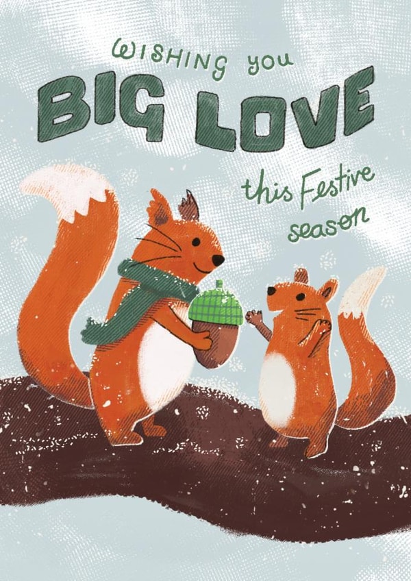 Happy Squirrel and Nut Gift Festive Card created by Gemma Stanton Creative