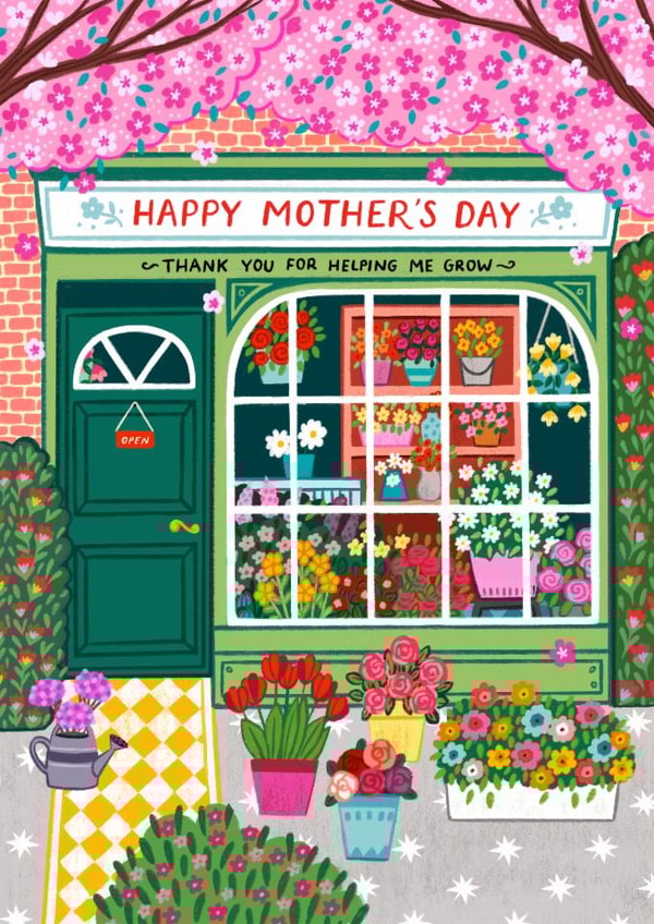 Pretty Mother's Day Card - Florist - Flowers created by Pear Tree Press
