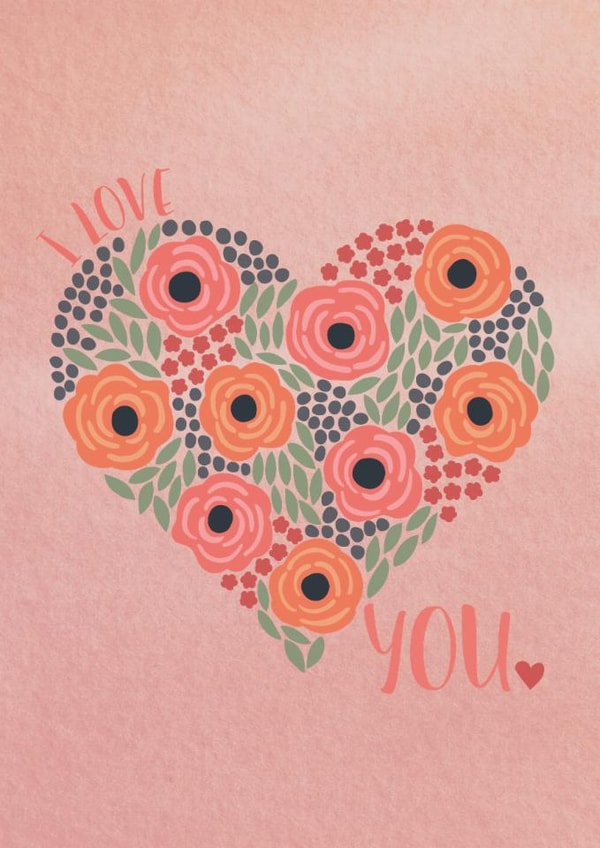 Hearts and Roses I Love You Card created by Eli the Goat