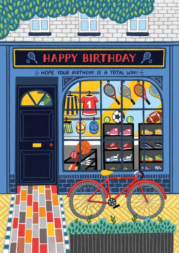 Classic Birthday Card For Him - Hope Your Birthday Is a Total Win! - Sports Shop created by Pear Tree Press