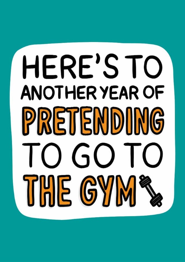 Funny New Year Card - Gym Resolution Card - Sarcastic Card created by TeePee Creations