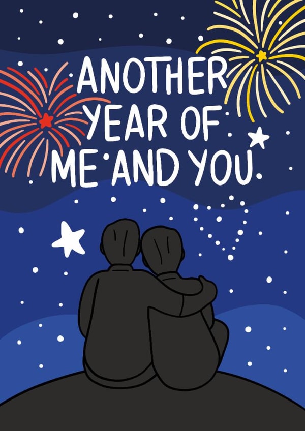 Another Year of Me and You - Cute New Year Card for Husband - For Him created by TeePee Creations