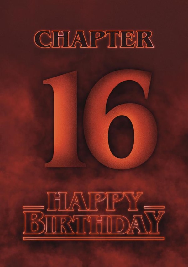 Fun 16th Birthday Card - Stranger Things created by Choo Choo 