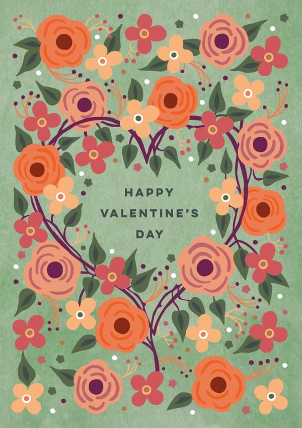 Pretty Valentine's Day Card - Heart And Roses - Floral created by Eli the Goat