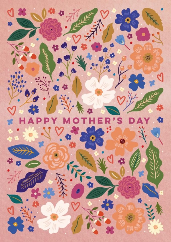 Pretty Mother’s Day Card - Wildflower Meadow - Flowers created by Eli the Goat