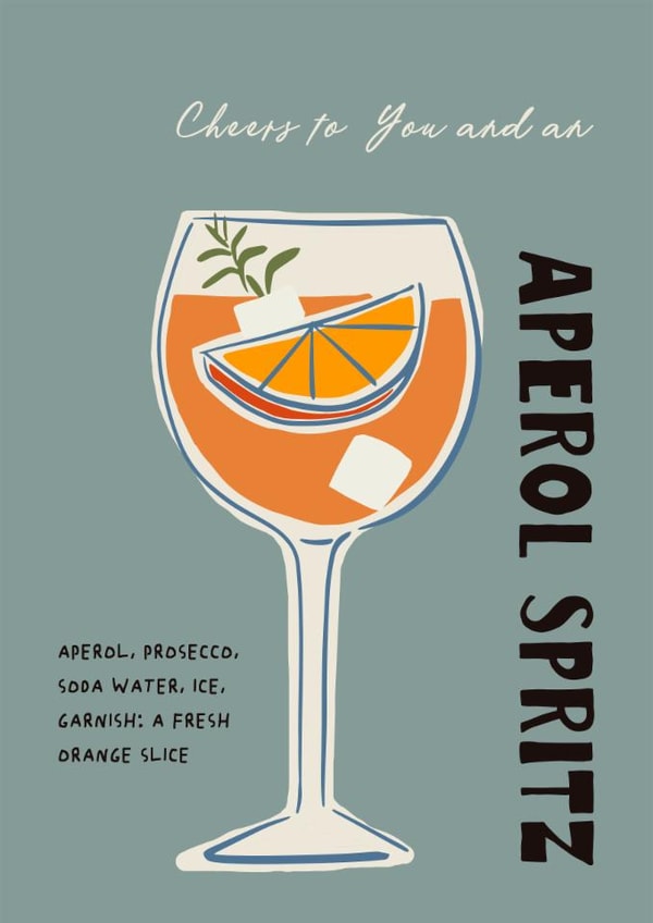 Cheers to You and an Aperol Spritz – Birthday Vibes in a Glass 🍊 created by Ms Sera Dillon