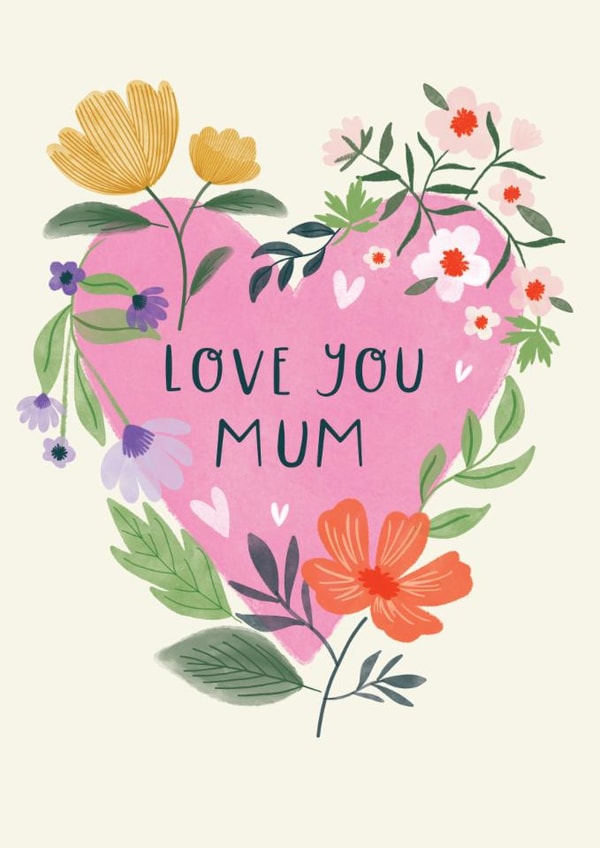 Classic Mother's Day Card - Heart - Flowers created by Laura Darrington Design Ltd.