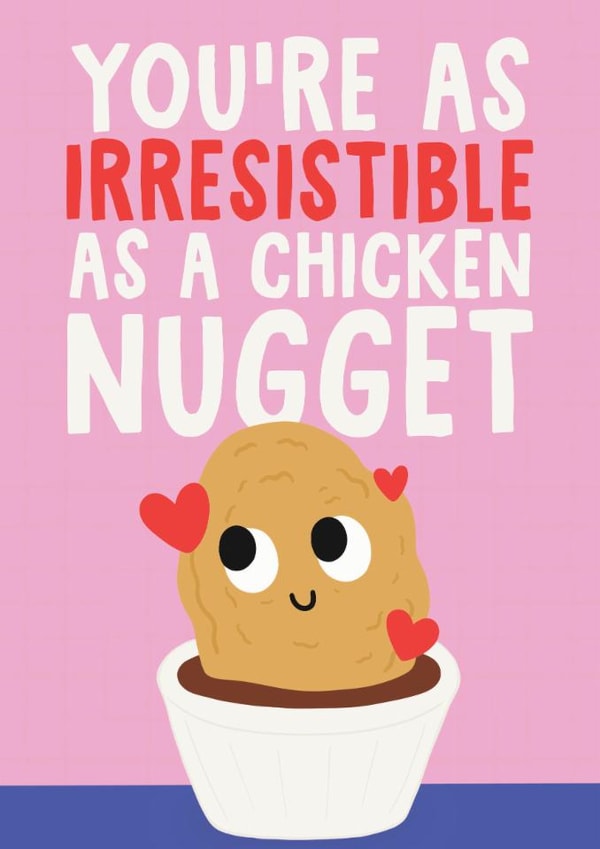 Cute Valentine's Day Card - You're As Irresistible As A Chicken Nugget created by Studio Doodles