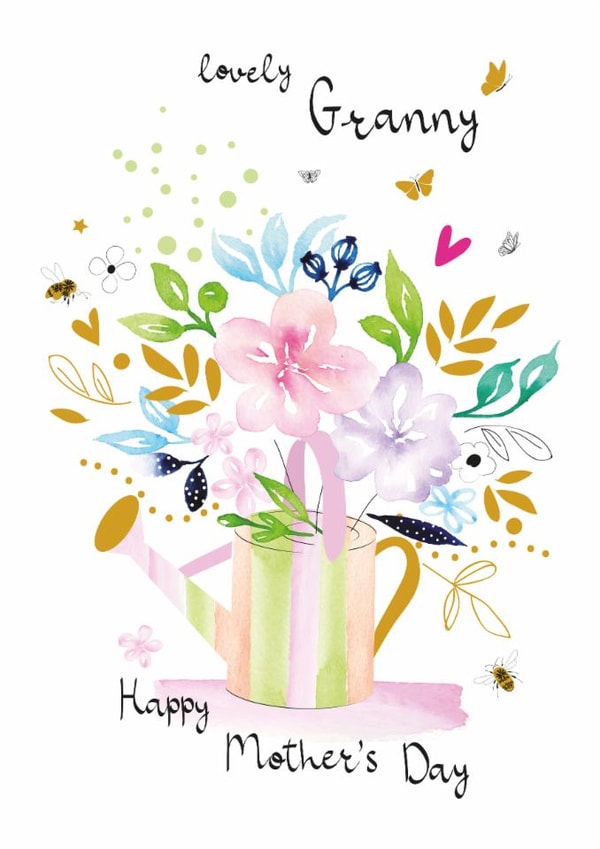 Traditional Mother's Day Card - Lovely Granny - Watering Can created by SABIVO Design by Sabina