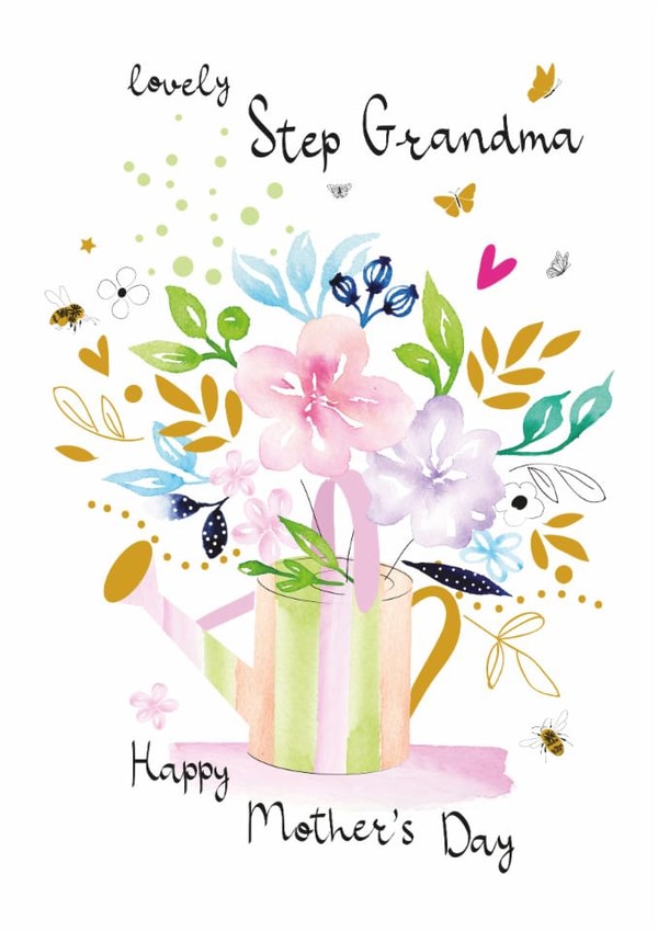 Traditional Mother's Day Card - For Step Grandma - Watering Can created by SABIVO Design by Sabina