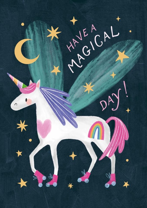 Cute Birthday Card - Have A Magical Day - Unicorn created by Studio Mads
