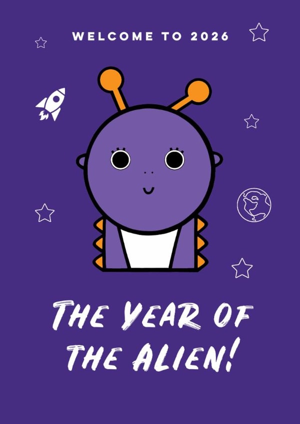 The Year of The Alien - Happy New Year created by Roarsome