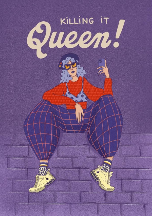 Arty Galentine’s Day Card – Killing it, Queen! created by Kasia Cards