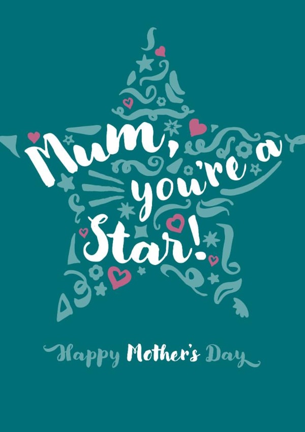 Classic Mother’s Day Card - Mum, You're A Star created by Fatchair Print