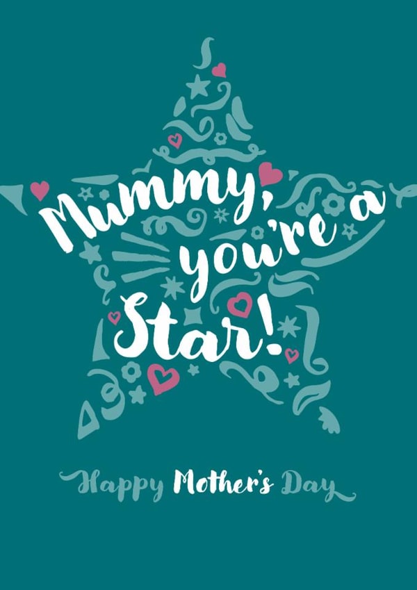 Classic Mother’s Day Card - For Mummy - Mummy, You're A Star! created by Fatchair Print