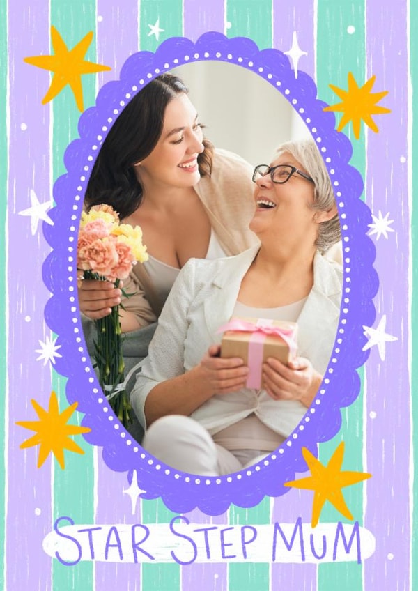 Classic Mother's Day Card - For Step Mum - Super Star created by Ludicrous Prints