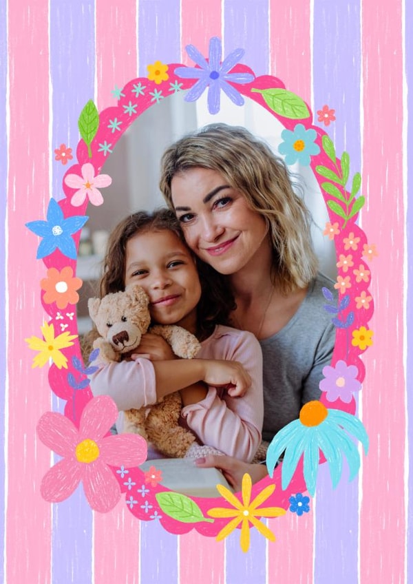 Beautiful Floral Personalised Card - For Mum, Aunt, Nan, Gran, Step Mum - Flower created by Ludicrous Prints