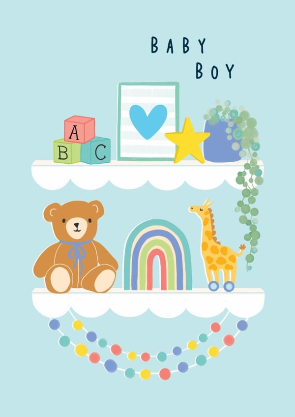 New Baby Boy - Cute - Nursery - Baby Toys - Rainbow - Teddy created by Rosanna Rossi