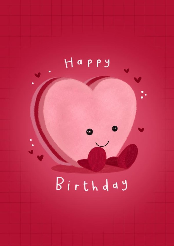 Cute Birthday Card - Heart - Jellycat created by katie illustrated