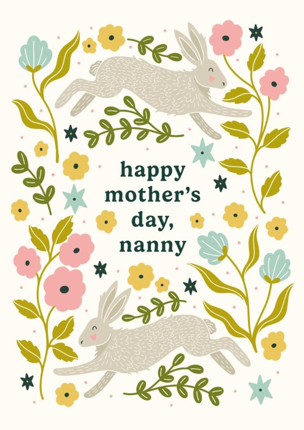 Cute Mother's Day Card - For Nanny - Rabbits created by Abbie Imagine