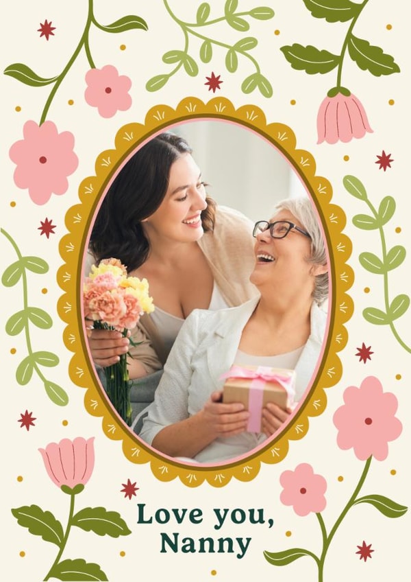 Pretty Mother's Day Card - For Nanny - Floral Frame created by Abbie Imagine