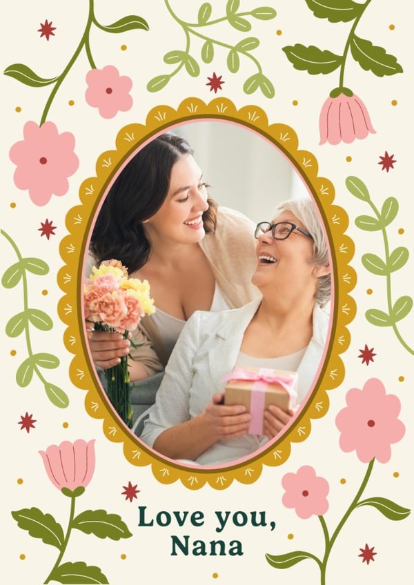 Pretty Mother's Day Card - For Nana - Floral Frame created by Abbie Imagine