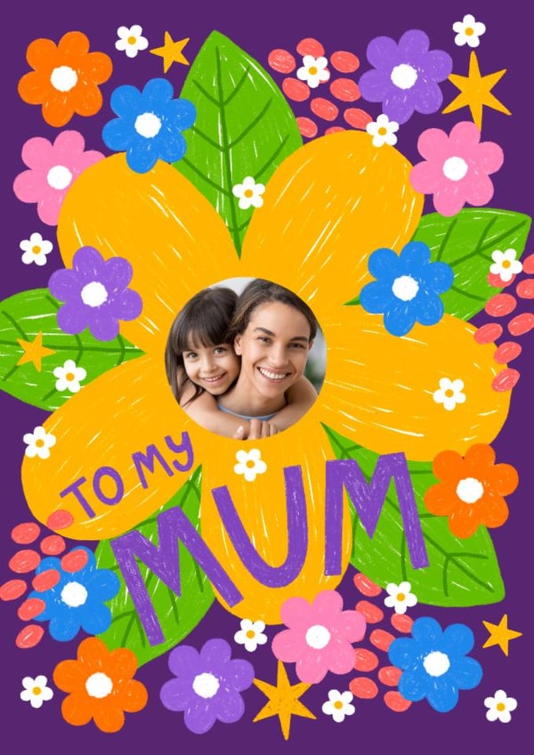 Funky Flower Card for Mum - Pretty and Colourful Mother's Day Card - Fun Florals created by Ludicrous Prints