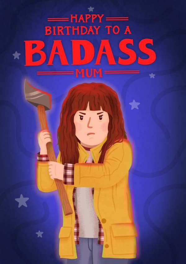 Cute Birthday Card - For Mum - Joyce Byers - Stranger Things created by Blue Kiwi Design