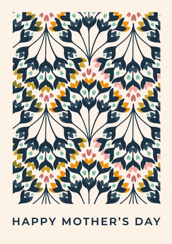 Arty Mother's Day Card - Retro Florals created by Taya Cosgrove