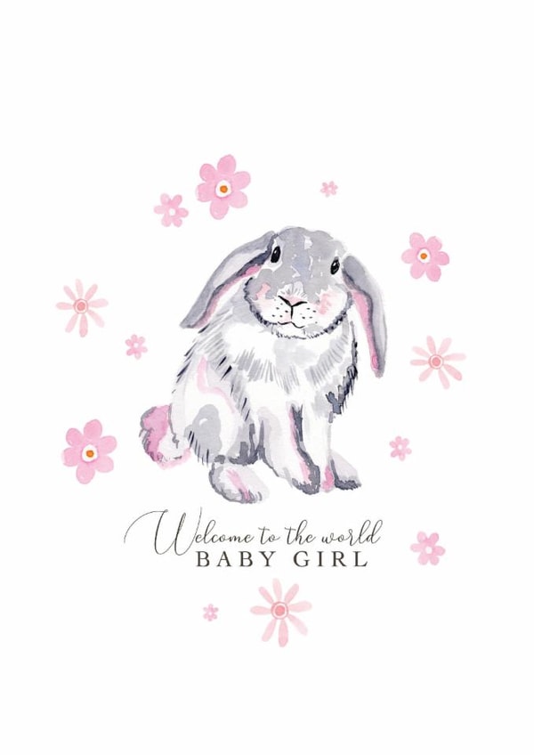 New baby girl congratulations card. created by Samantha