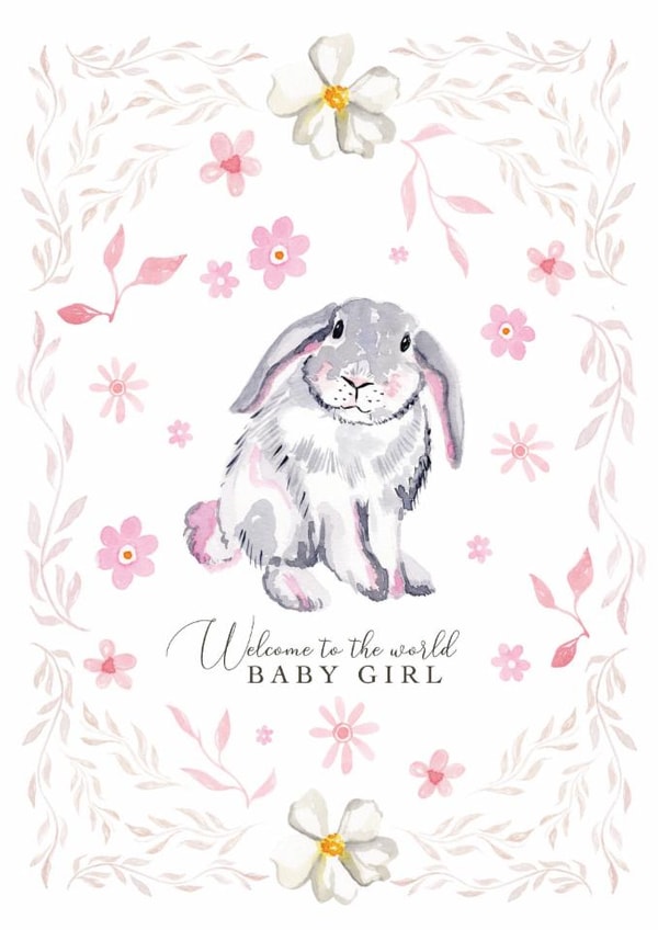 Pretty Pink Bunny Baby Girl Card created by Samantha