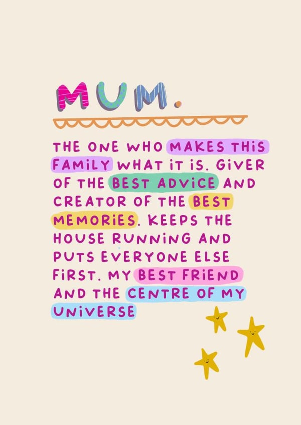 Classic Mother's Day Card - Heartfelt Mum Definition created by Sarah Harding