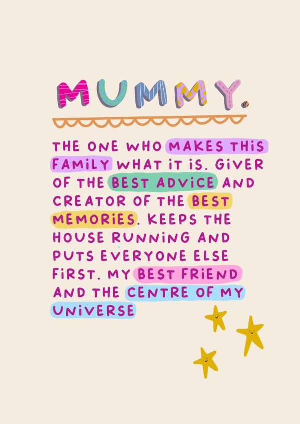 Classic Mother's Day Card - For Mummy - Heartfelt Definition created by Sarah Harding