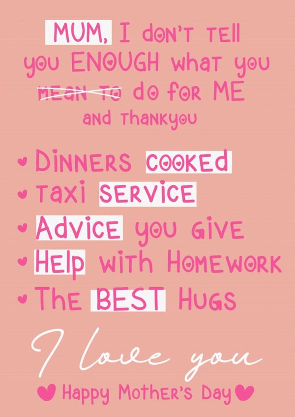 Funny Mother's Day card - Thankyou created by Luella York