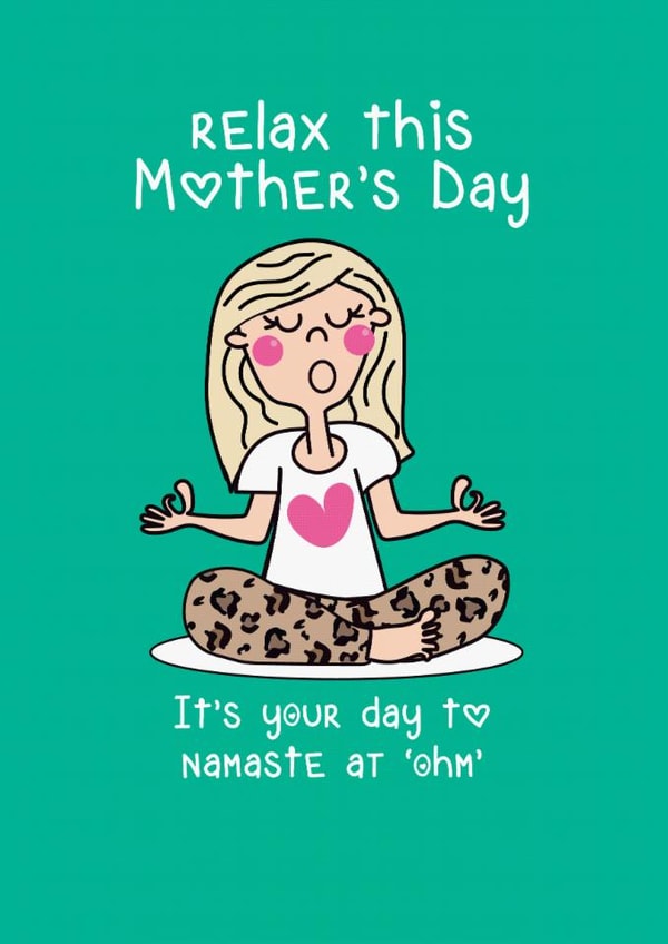 Funny Yoga Mother's Day card for yoga loving mums created by Luella York