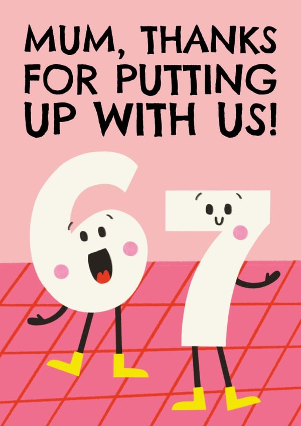 Funny Mother's Day Card - Six Seven - TikTok Trend created by AbiGoLucky