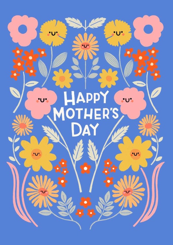 Cute Mother’s Day Card - Smiley Flowers created by Nicola Watson