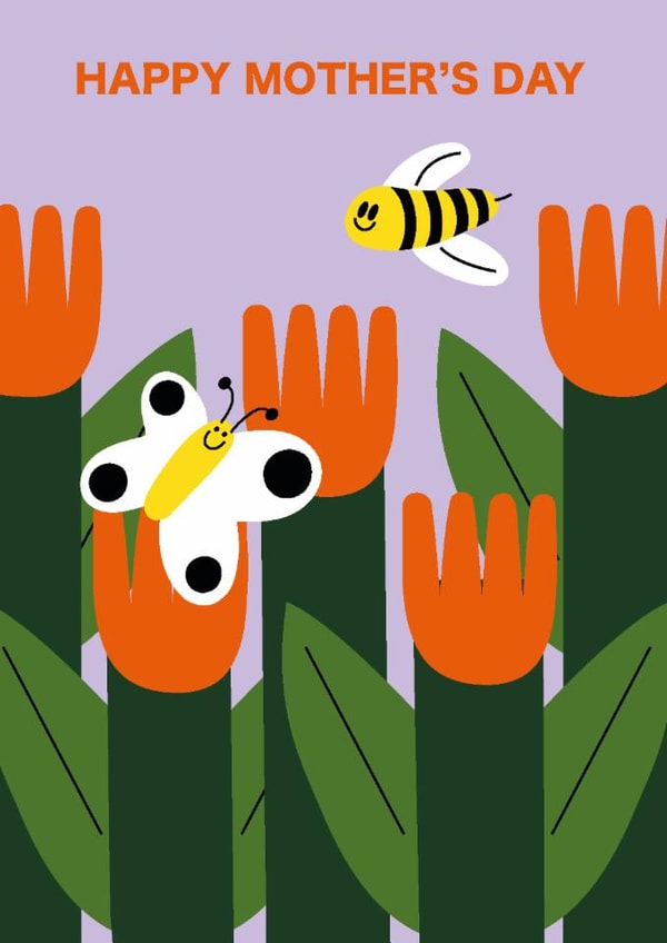 Cute Mother’s Day Card - Bee And Butterfly created by Liina Lember