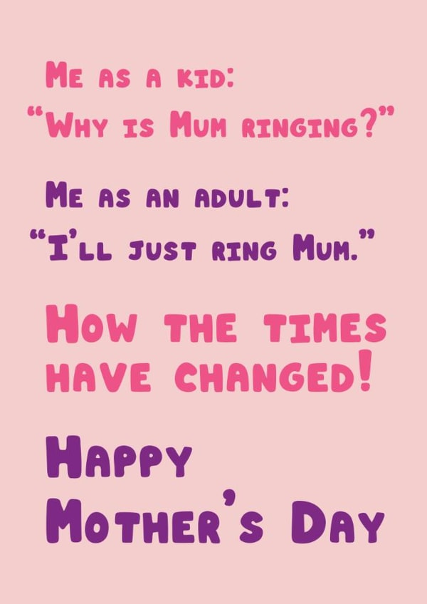 Funny Mother’s Day Card for Mum – I’ll Just Ring Mum Joke created by @Cupsie's Creations