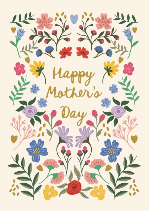 Pretty Mother’s Day Card - Modern Florals - Flowers created by Holly Hudson-Smith