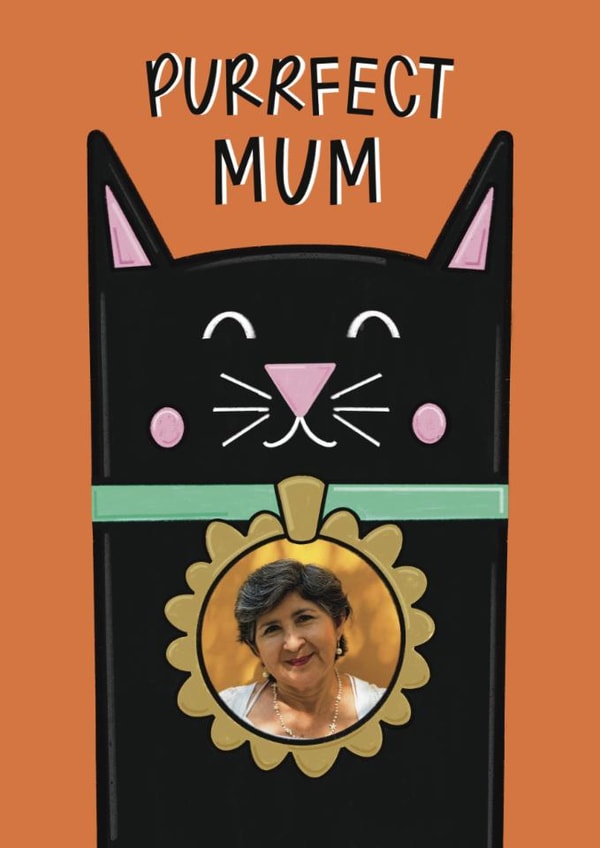 Cute Mother's Day Card - Black Cat - Purrfect Mum created by Muses & May