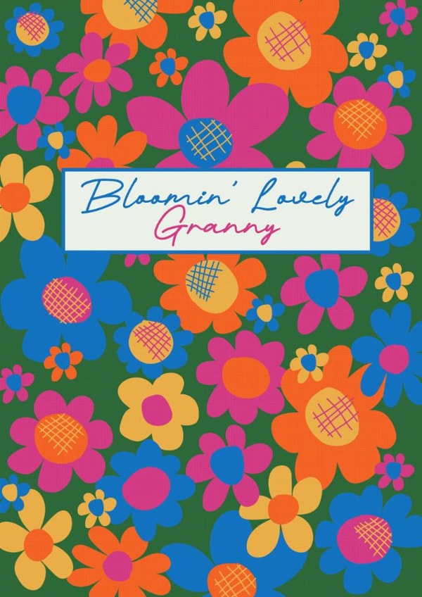 Bright bold hand-drawn floral garden for Mother's Day created by Luella York