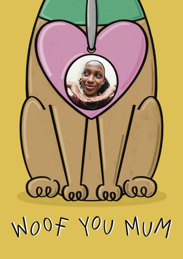 Cute Mother's Day Card - Woof You Mum - Dog Collar created by Muses & May 